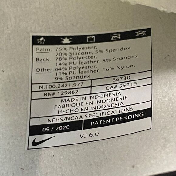 Nike Vapor Jet Football Gloves 6.0 Mens Salute To Service Camo size Medium New - Picture 7 of 11